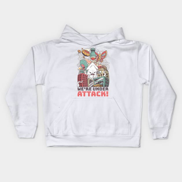 We're Under Attack! Kids Hoodie by rongstate